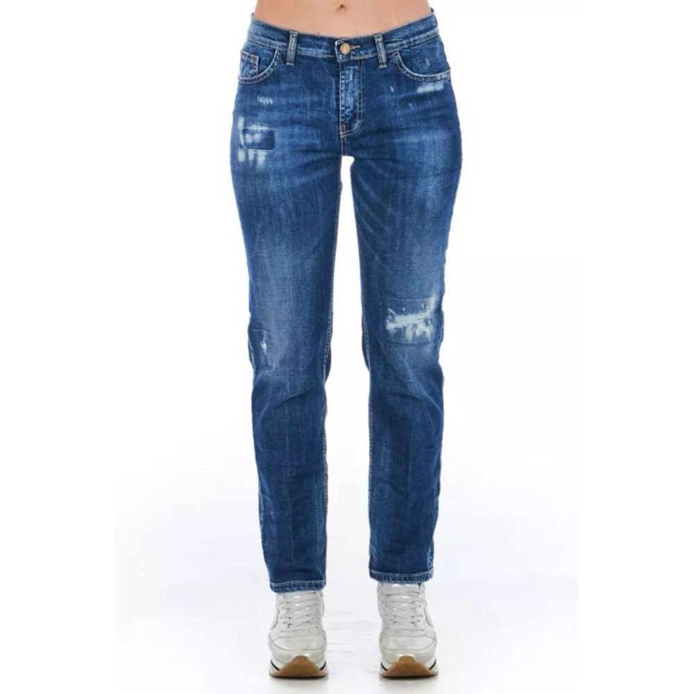Frankie Morello Blue Cotton Women Women's Jeans
